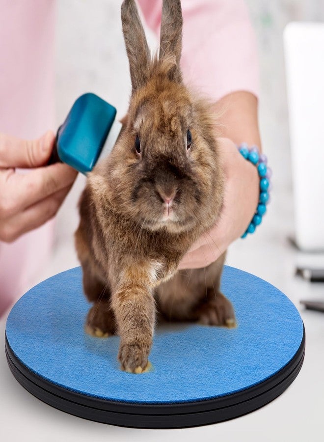 AceOrbit Rabbit Grooming Kit Pet Rotating Platform Spinning Mat Non Slip Blue Felt Bunny Groom Accessory Supply for Guinea Pigs Rat Hedgehog Gerbil Christmas Party Gifts for Rabbit Small Pets Breeder - Image 5
